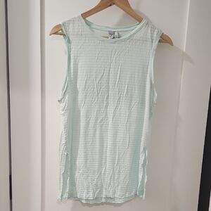 Zella Light Green Striped Muscle Tee